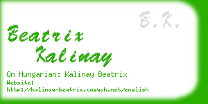 beatrix kalinay business card